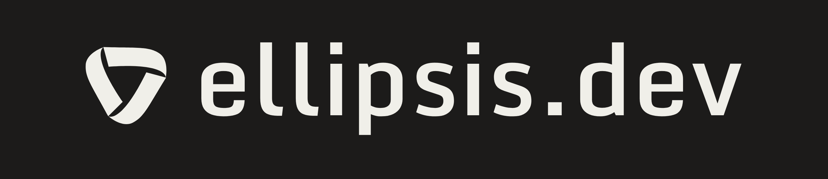 Ellipsis horizontal lockup, bone on charcoal